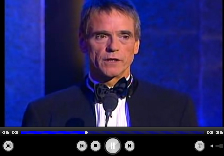 Jeremy Irons presenting an award in Slovakia in 2004
