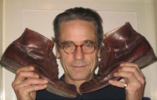 Jeremy Irons donates his shoes to Ron White Shoe Drive