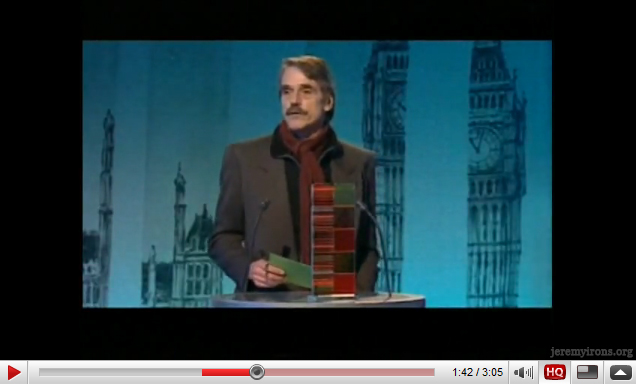 Jeremy Irons presents at the Channel 4 Political Awards